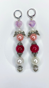 AMOUR (RED, IVORY & PINK HEART EARRINGS)