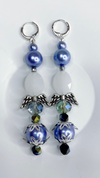 DESI (GRAY-BLUE & WHITE PEARL EARRINGS)