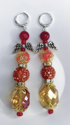 VALENTINA (ORANGE , CORAL AND RED GLASS BEAD EARRINGS)